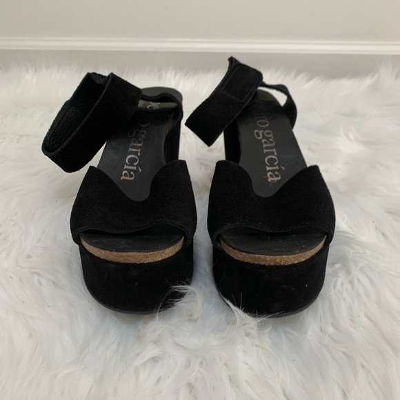 Pedro Garcia Black Suede Wedge Platform Sandals - Size 36 - Picture 5 of 6